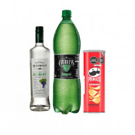 TRIO6	PISCO SANTIAGO QUEIROLO QUEBRANTA 750ML + EVERVESSL 1.5L + PRINGLES ORIGINAL 104g
