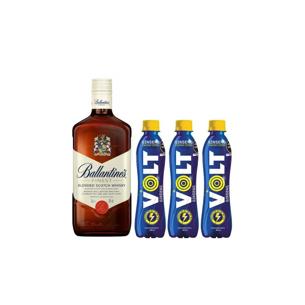 COMBO27	WHISKY BALLANTINES BOTELLA 700ML + VOLT 300 ml X 3 BOTELLAS