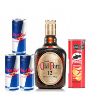 TRIO9	WHISKY OLD PARR BOTELLA 750ML + REDBULL 250ML X3 LATAS + PRINGLES ORIGINAL 104g