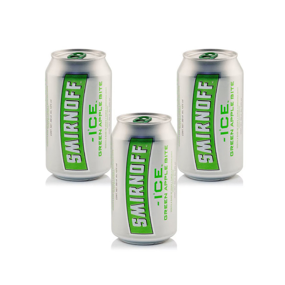 TRIO10	VODKA Smirnoff Ice Green Apple 350ML X 3 LATAS