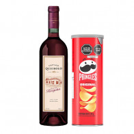 COMBO52	VINO Borgoña Queirolo 750ML + PRINGLES ORIGINAL 104g