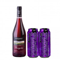 COMBO54	VINO Tabernero Borgoña Semi Seco 750ML + Four Loko Purple 473ML  X 2 LATAS