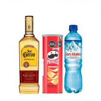 COMBO59	TEQUILA JOSE CUERVO RUBIO 750ML + PRINGLES ORIGINAL 104g +  AGUA SAN MATEO 600M