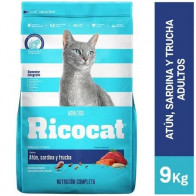 RICOCAT Atún, Sardina y Trucha para Adultos 9Kg