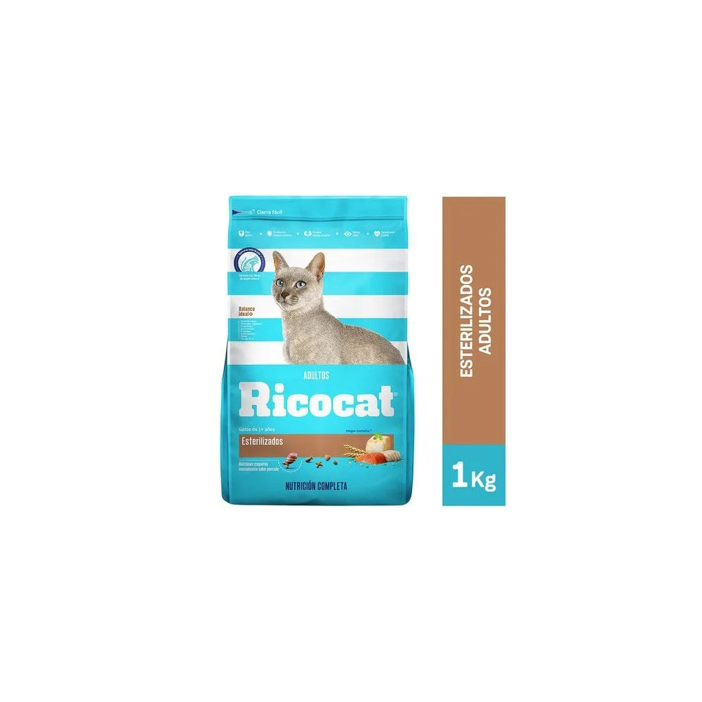 RICOCAT Adultos Esterilizados Bolsa 1Kg RICOCAT Adultos Esterilizados Bolsa 1Kg