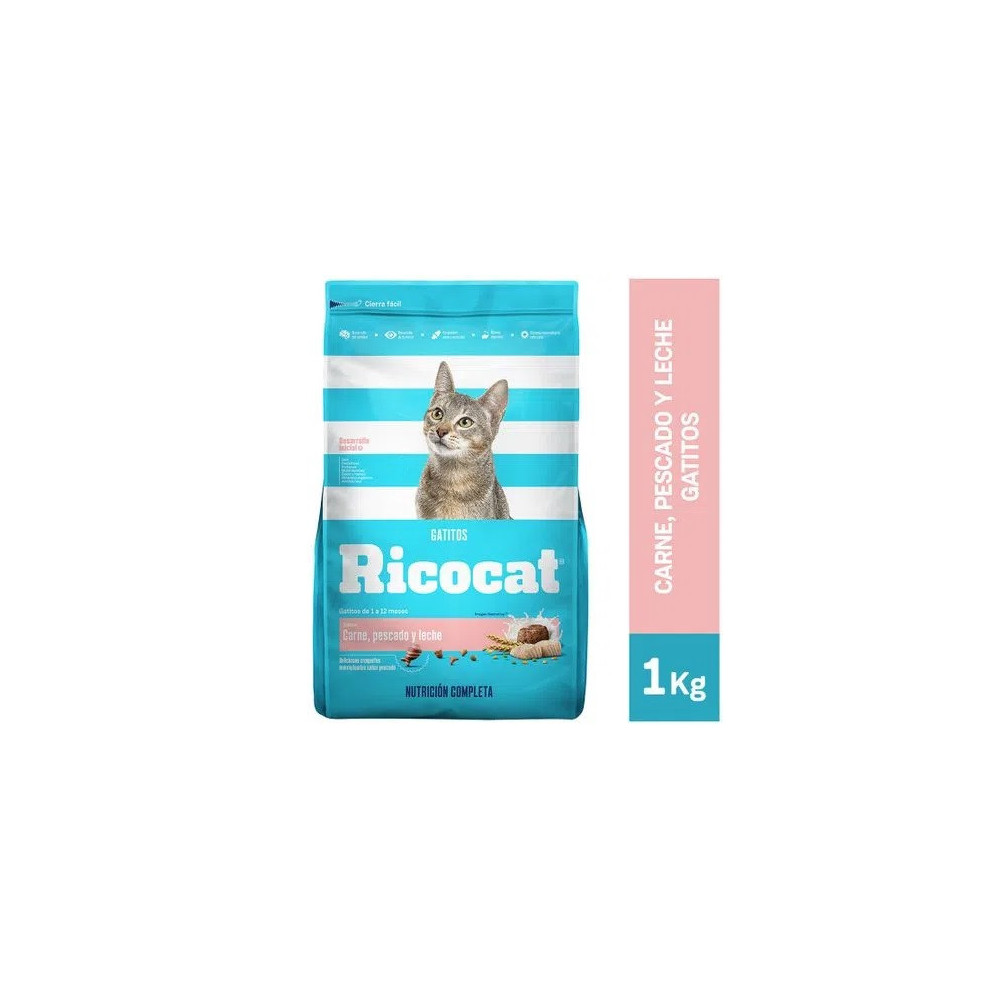 RICOCAT Gatitos carne pescado y leche Bolsa 1Kg