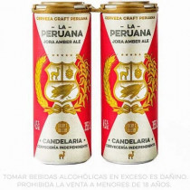 Cerveza Artesanal CANDELARIA Peruana Lata 355ml Paquete 4unidades