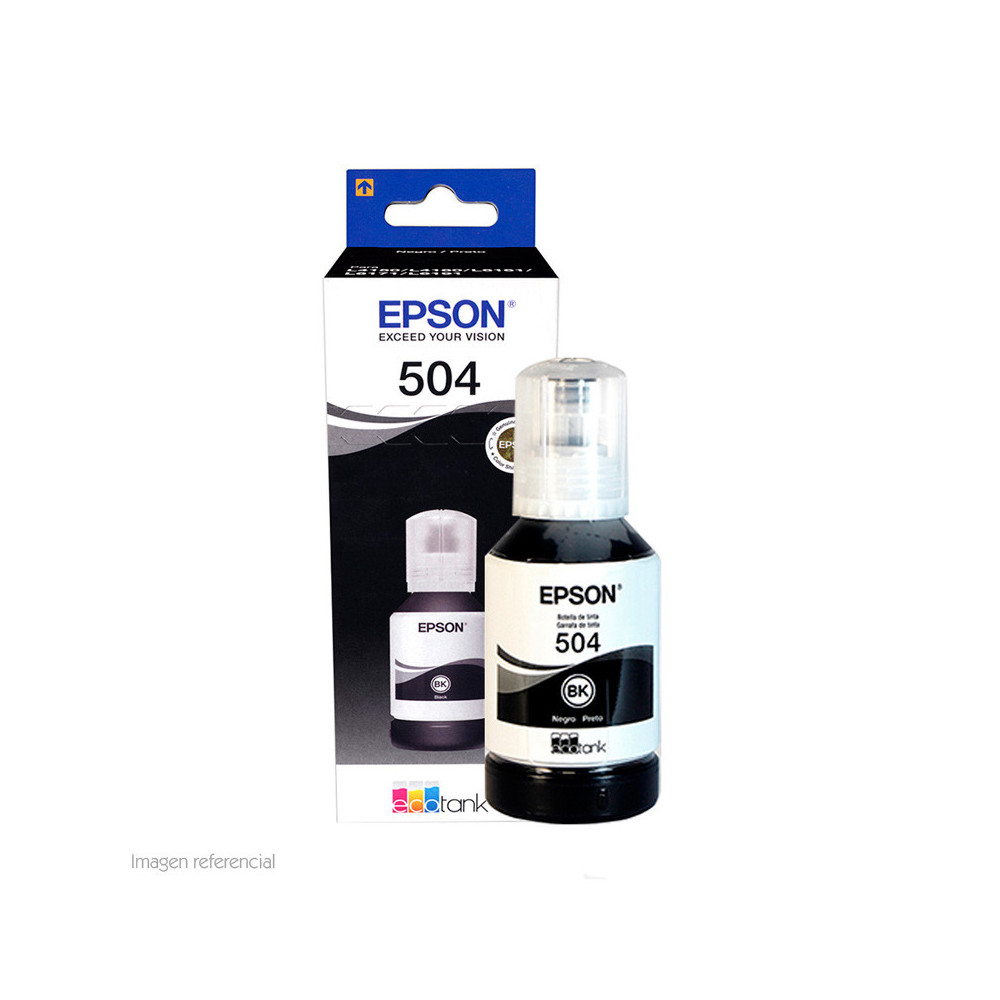 Botella de tinta EPSON T504, color negro Botella de tinta EPSON T504, color negro