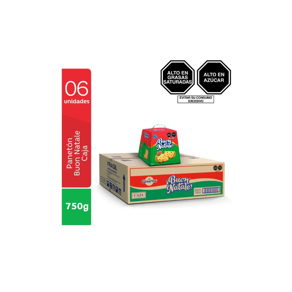 BUON NATALE Panetón Caja 750g - Caja 6 un