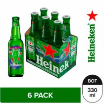 Cerveza HEINEKEN Botella 330ml Pack 6unidades