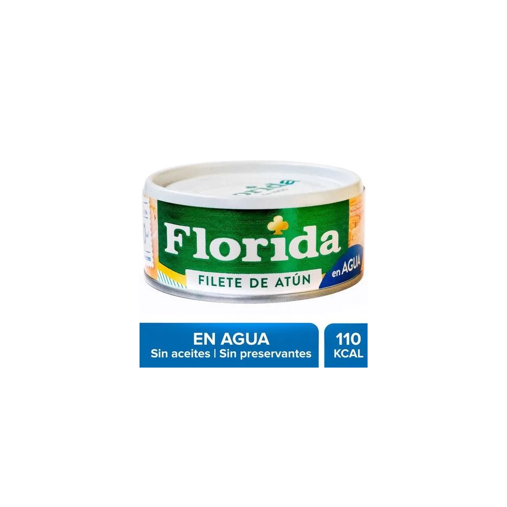 Filete de Atún FLORIDA en Agua 110kcal Lata 140g Filete de Atún FLORIDA en Agua 110kcal Lata 140g