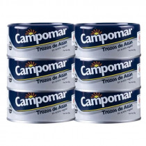 Trozos de Atún CAMPOMAR en Aceite Vegetal Lata 150g x6u