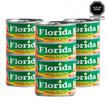Florida  Trozos de Atún FLORIDA en Aceite Vegetal Lata 140gr x12u
