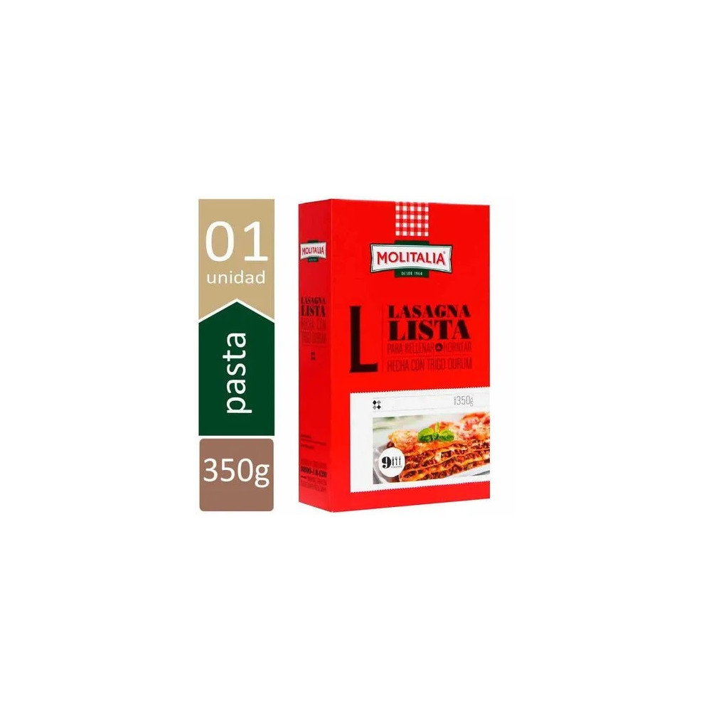 Pasta Lasagna MOLITALIA Caja 350g Pasta Lasagna MOLITALIA Caja 350g