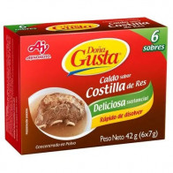 Concentrado en Polvo DOÑA GUSTA caldo sabor a Costilla de Res Caja 6unidades