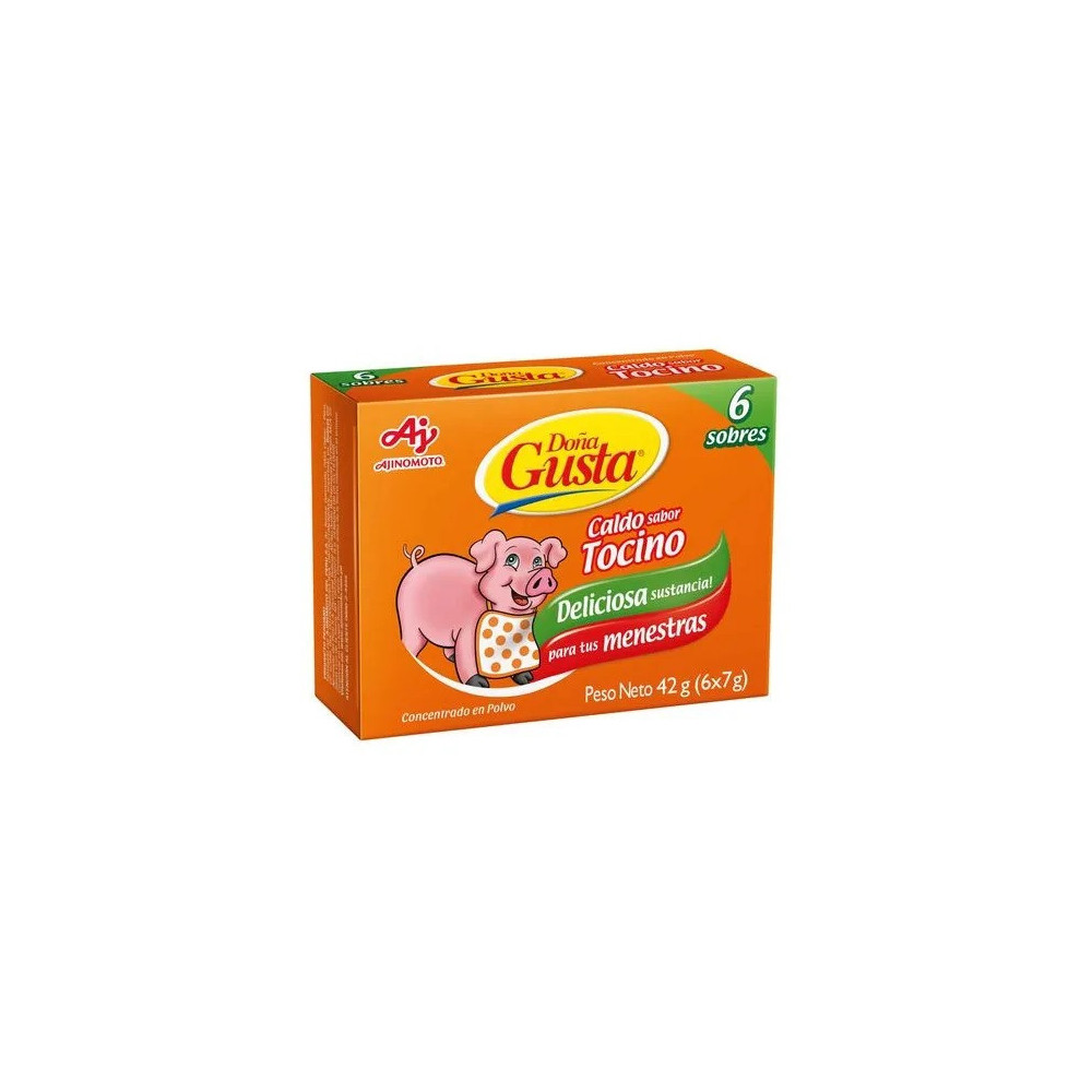 Caldo de Tocino DOÑA GUSTA concentrado en Polvo Sobre 7g Caja 6un Caldo de Tocino DOÑA GUSTA concentrado en Polvo Sobre 7g Caja 6un