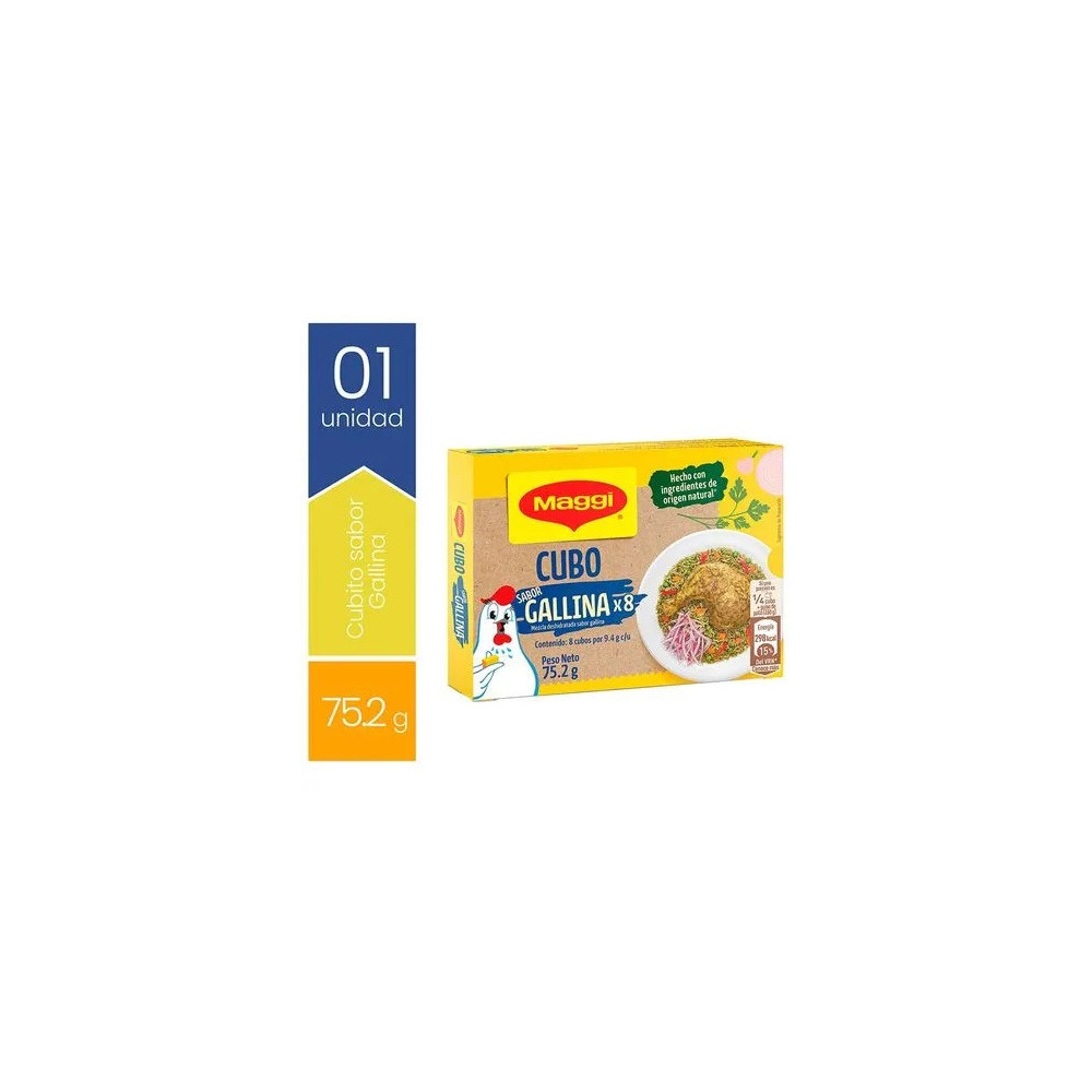 Caldo en Cubitos MAGGI sabor Gallina Caja 75.2g