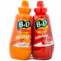 Pack B&D Ketchup Frasco 425g + Mostaza Frasco 425g