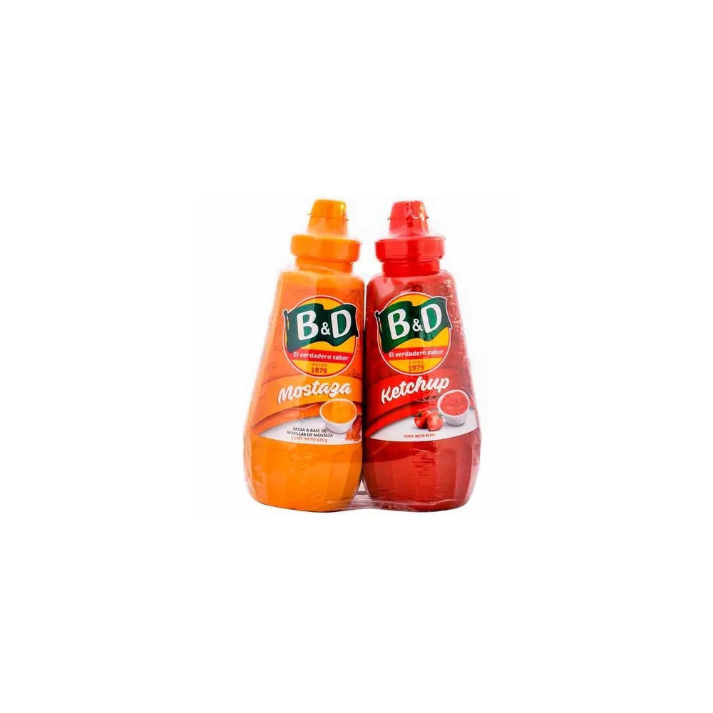 Pack B&D Ketchup Frasco 425g + Mostaza Frasco 425g
