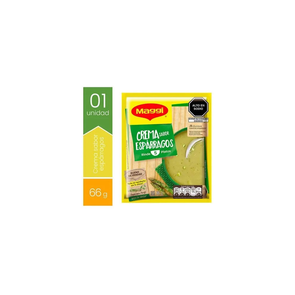 Crema Instantánea MAGGI Espárragos Sobre 66g Crema Instantánea MAGGI Espárragos Sobre 66g
