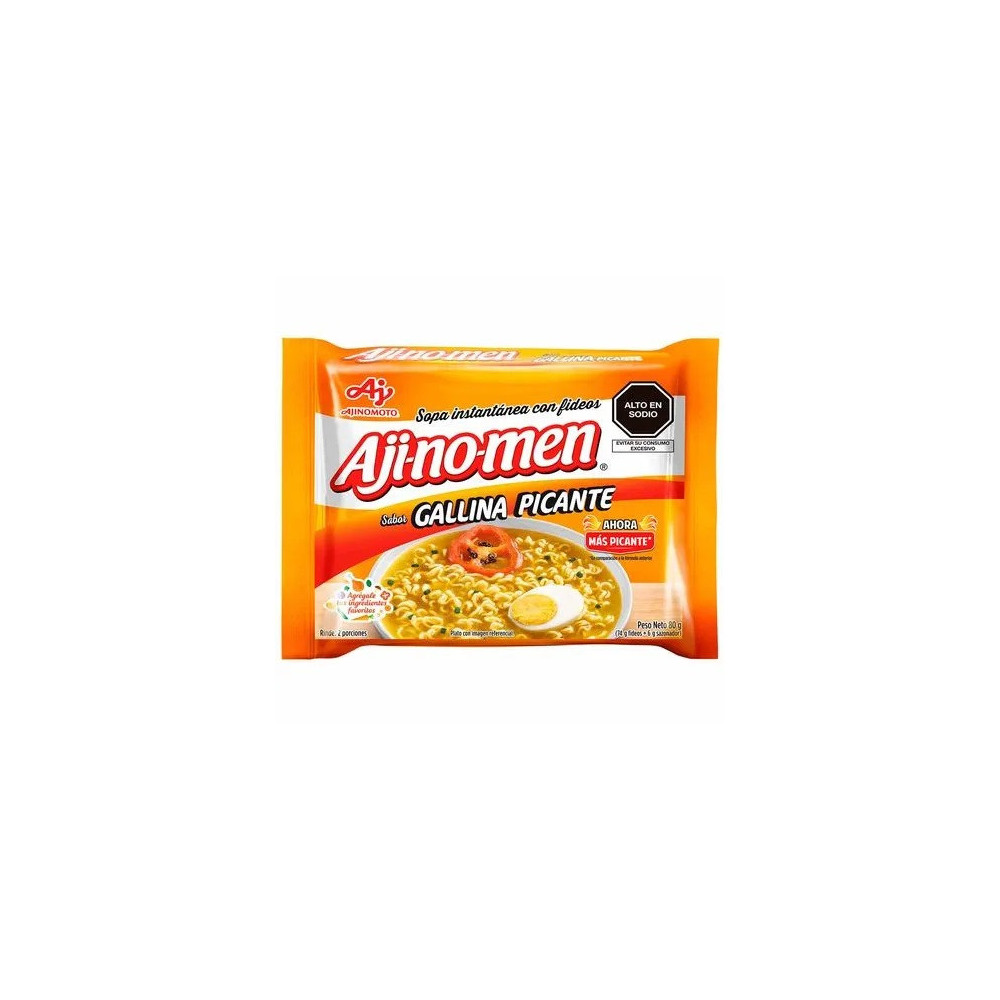 Sopa Instántanea AJINOMEN Sabor a Gallina Picante Bolsa 80g
