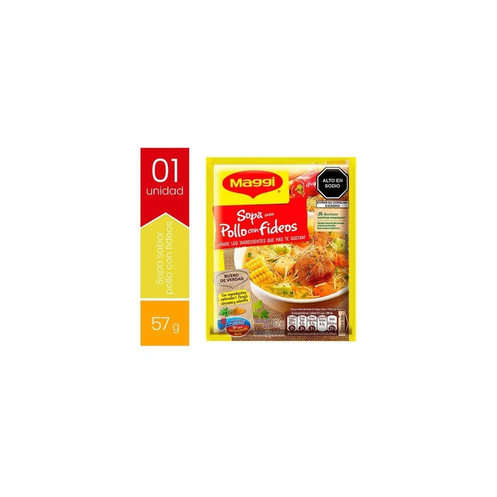 Sopa MAGGI Sabor a Pollo con Fideos Sobre 57g