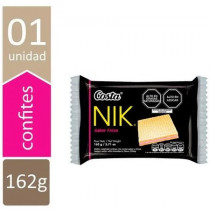 Wafer Cuadrado NIK Relleno con Crema Sabor a Fresa Paquete 6unidades