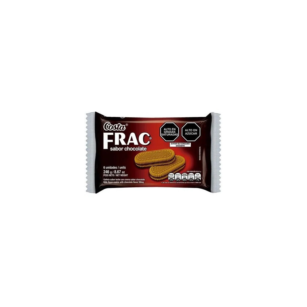 Galletas COSTA Frac Sabor a Chocolate Paquete 6unidades