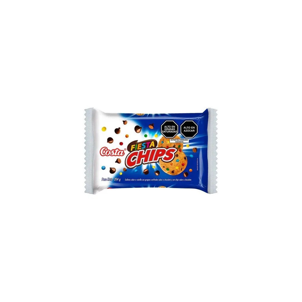 Galletas COSTA Chips Fiesta Bolsa 34g Paquete 6unidades