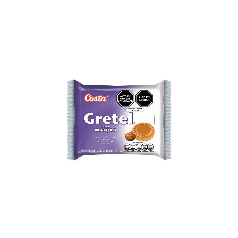 Galletas COSTA Gretel Sabor a Manjar Paquete 192g