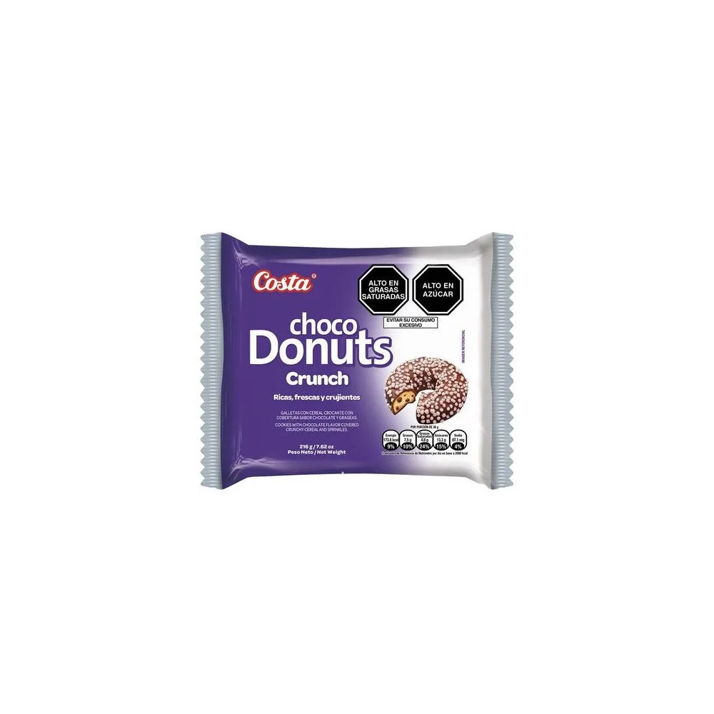Galletas COSTA Chocodonuts Crunch Bolsa 216g Galletas COSTA Chocodonuts Crunch Bolsa 216g