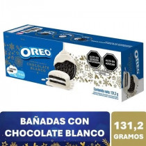 Galletas OREO Navidad Cobertura de Chocolate Blanco Caja 131.2g