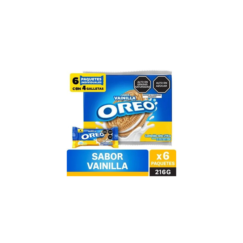 Galleta OREO Golden Vainilla Paquete 6un Bolsa 216g