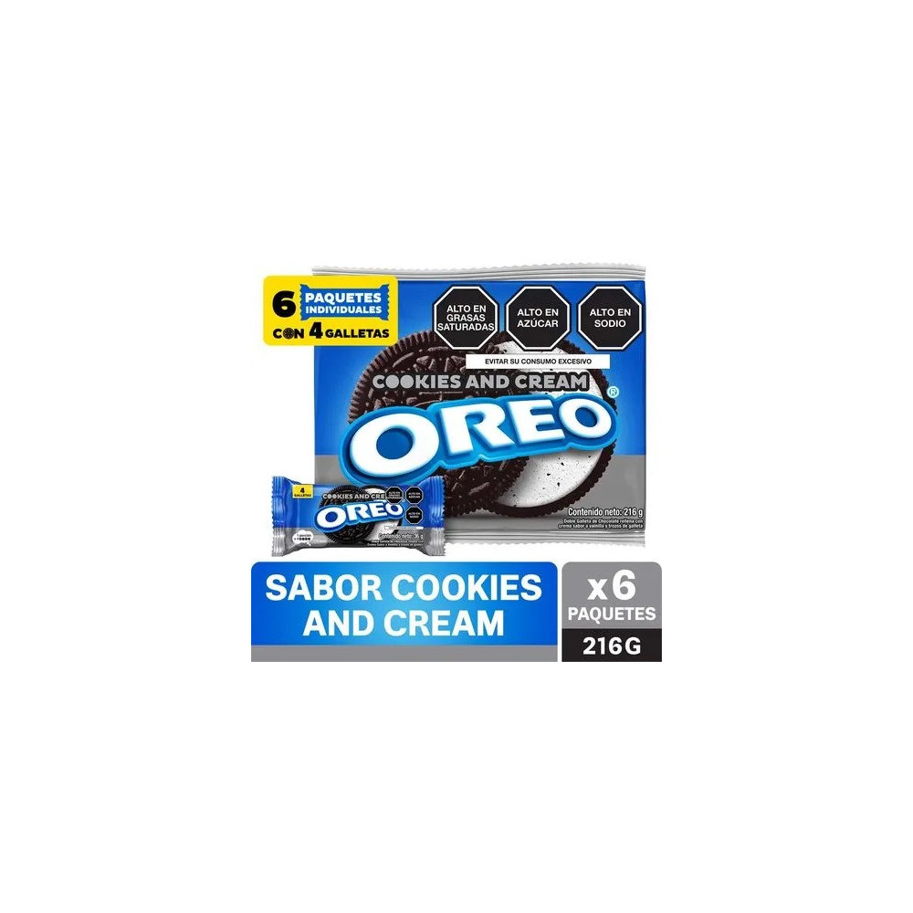 Galletas OREO sabor Cookies&Cream Paquete 6unidades