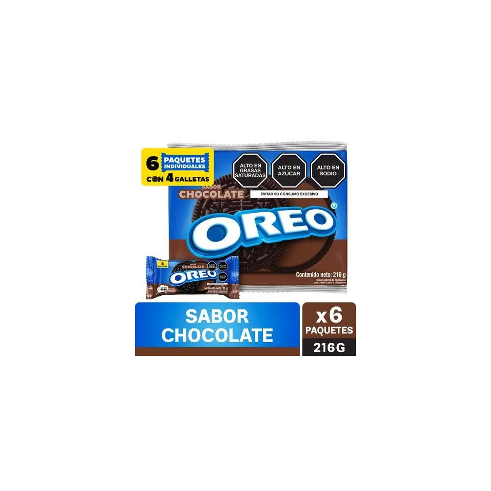 Galletas OREO sabor Chocolate Paquete 6unidades Galletas OREO sabor Chocolate Paquete 6unidades