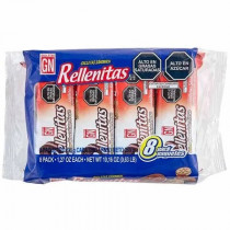 Galletas Sandwich de Chocolate RELLENITAS con Crema Sabor a Fresa Paquete 8unidades
