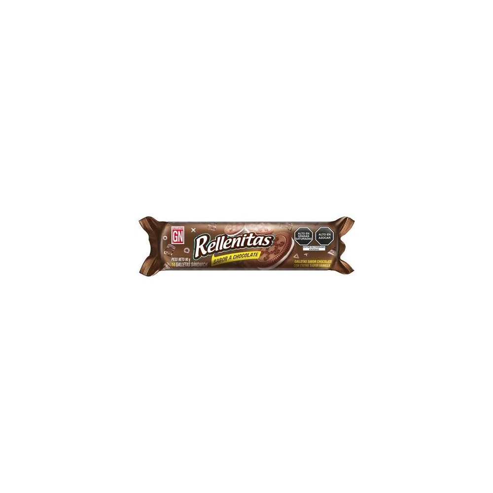 Galletas RELLENITAS de Chocolate Paquete 90g Galletas RELLENITAS de Chocolate Paquete 90g
