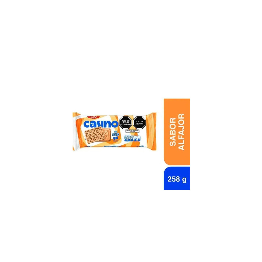 Galleta CASINO Sabor Alfajor Bolsa 43g Paquete 6unidades Galleta CASINO Sabor Alfajor Bolsa 43g Paquete 6unidades