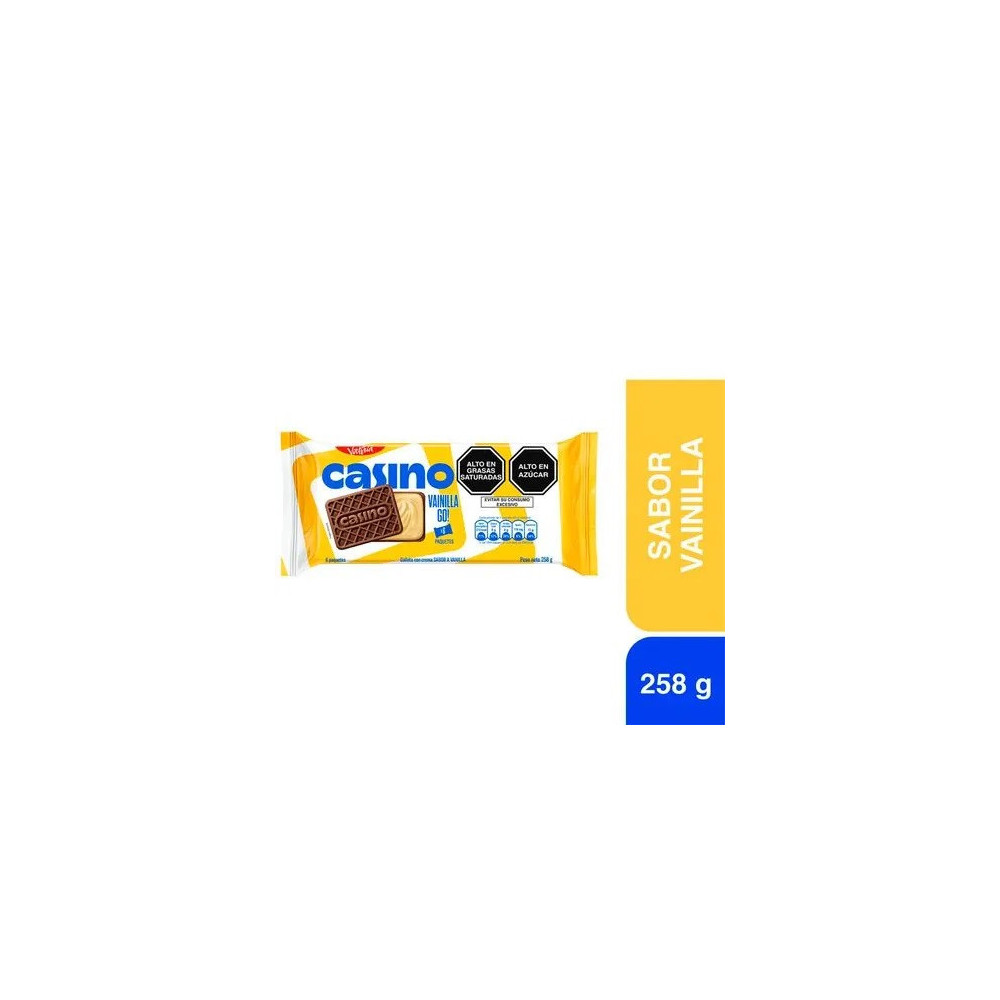Galleta CASINO Sabor Vainilla Bolsa 43g Paquete 6unidades Galleta CASINO Sabor Vainilla Bolsa 43g Paquete 6unidades