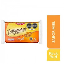Galletas INTEGRACKERS Con salvado sabor a miel Paquete 9Unidades