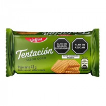 Galleta VICTORIA Tentación Sabor de Coco Bolsa 43g Paquete 6unidades