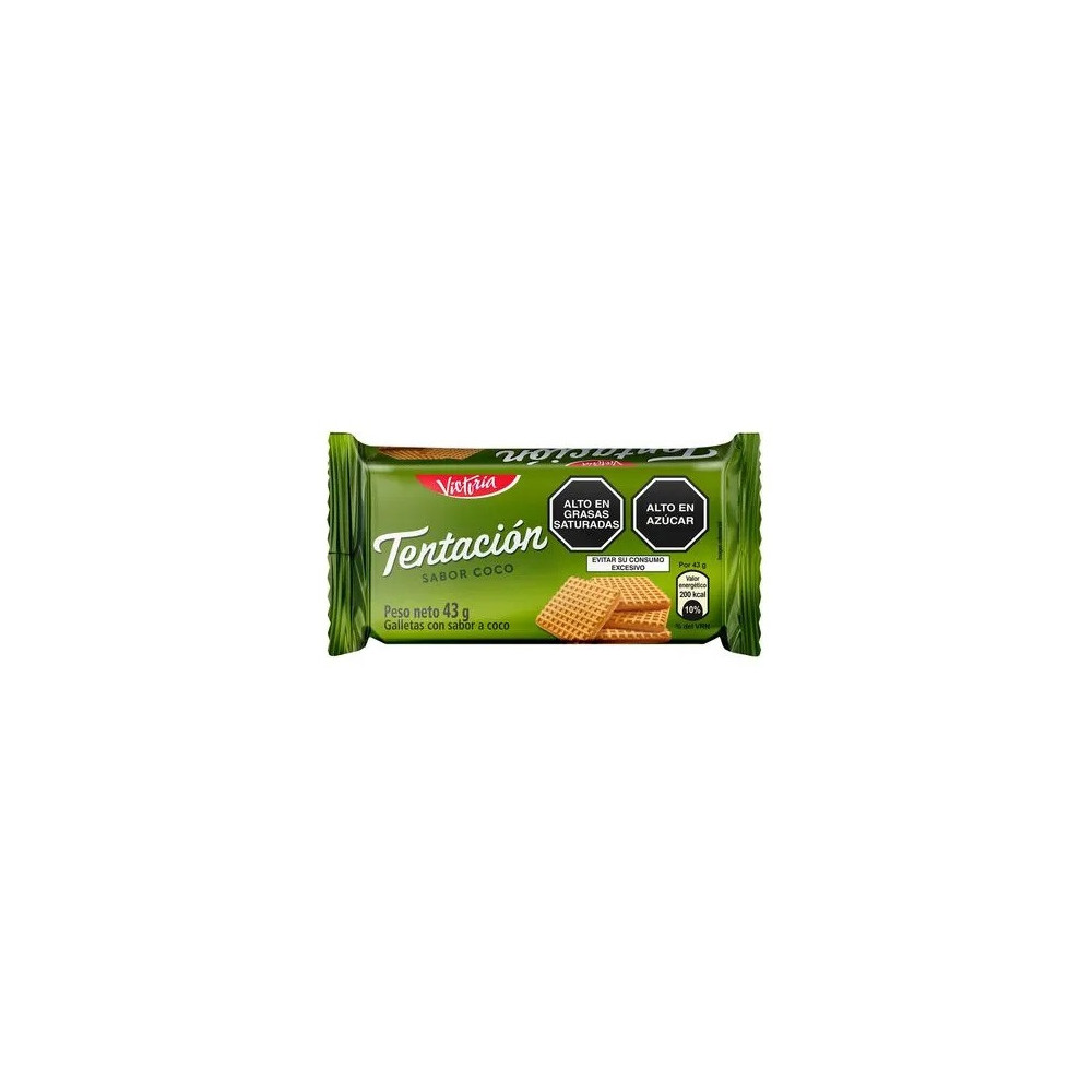 Galleta VICTORIA Tentación Sabor de Coco Bolsa 43g Paquete 6unidades
