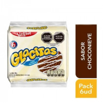 Galletas GLACITAS Bañadas en Choconieve Bolsa 32g Paquete 6unidades