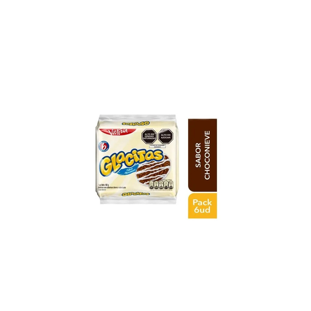 Galletas GLACITAS Bañadas en Choconieve Bolsa 32g Paquete 6unidades Galletas GLACITAS Bañadas en Choconieve Bolsa 32g Paquete 6unidades