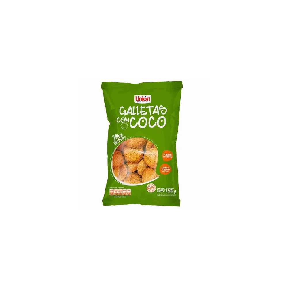 Galletas con Coco UNIÓN Integral Bolsa 195g Galletas con Coco UNIÓN Integral Bolsa 195g