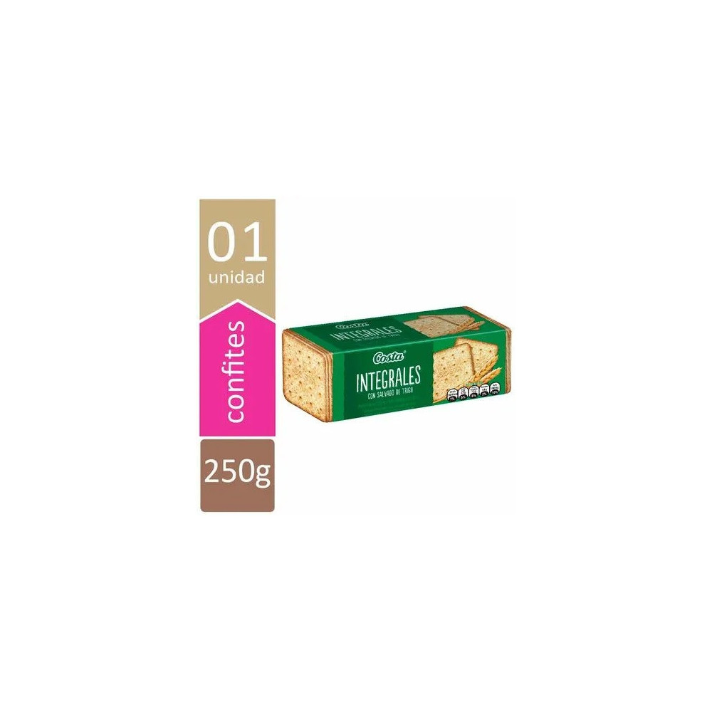 Galletas Integrales COSTA con Salvado de Trigo Paquete 250g
