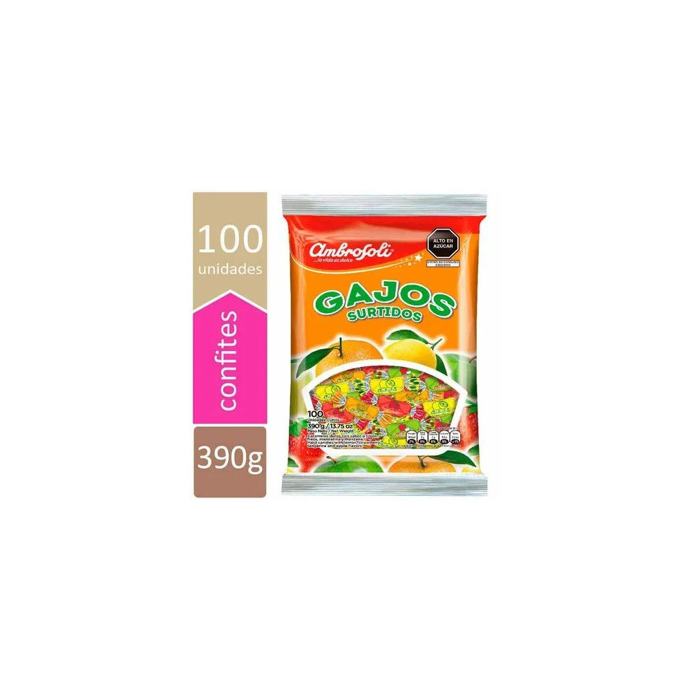 Caramelos AMBROSOLI Gajo frutas Bolsa 100Un Caramelos AMBROSOLI Gajo frutas Bolsa 100Un