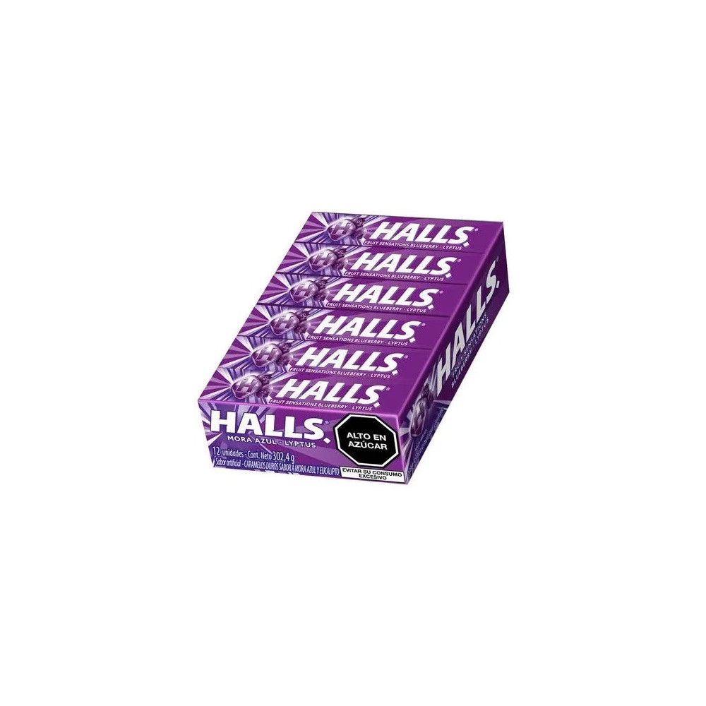Caramelos HALLS Mora Azul Lyptus Caja 12unidades Caramelos HALLS Mora Azul Lyptus Caja 12unidades