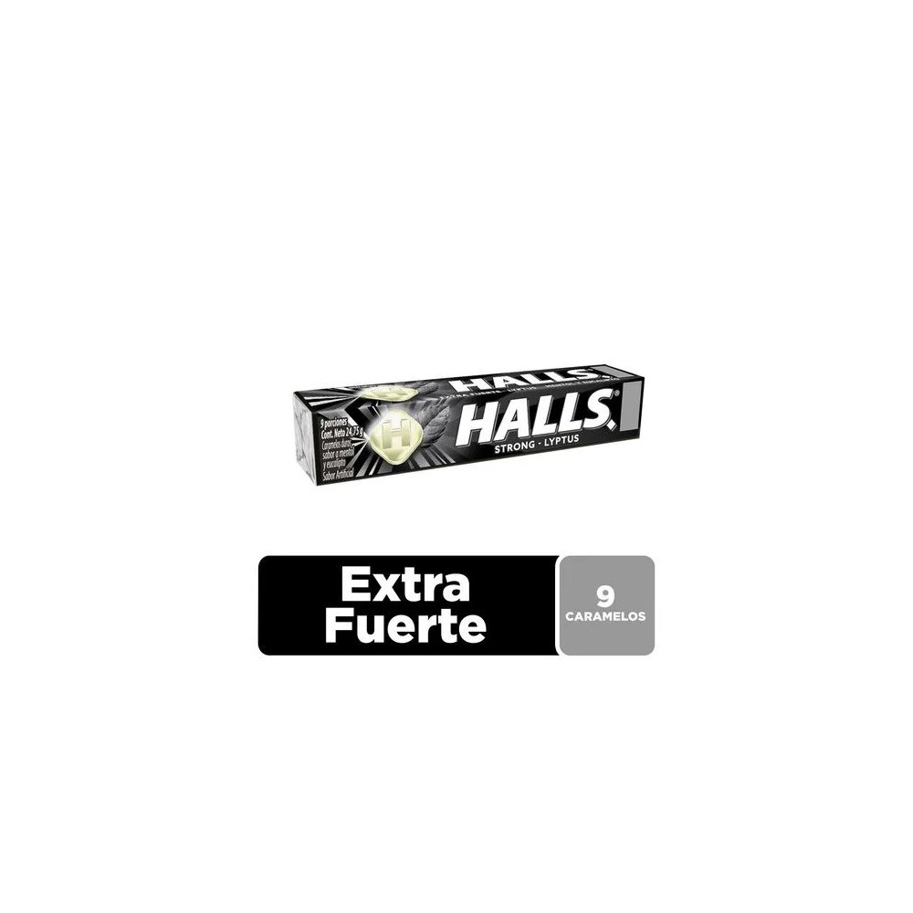 Caramelos HALLS Menta Fuerte Paquete 9unidades