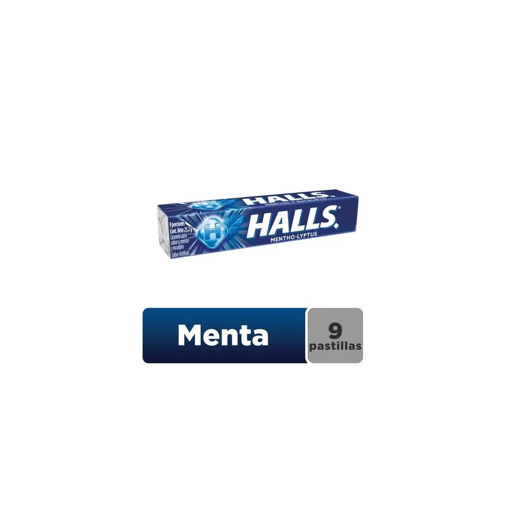 Caramelos HALLS Menta Eucalipto Paquete 9unidades